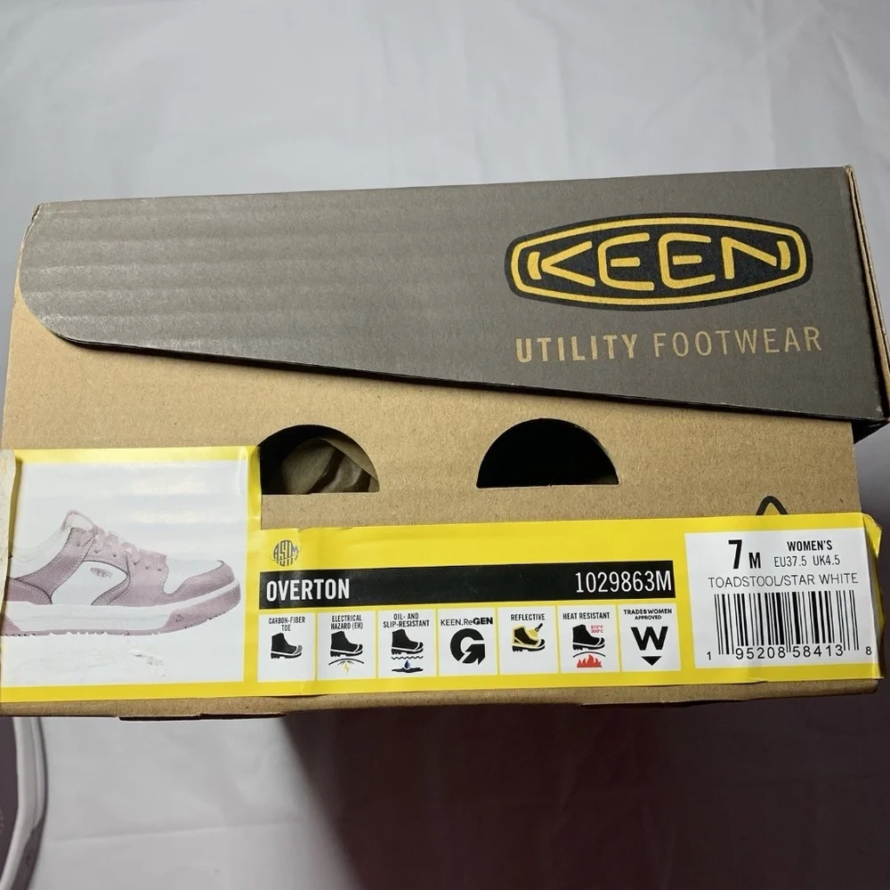 KEEN Utility Women’s Sz 7 Overton Work Sneakers Low Height Composite Toe Shoes